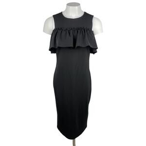 NWT STORK & BABE Maternity Ruffle Sheath Dress Sz XS Black